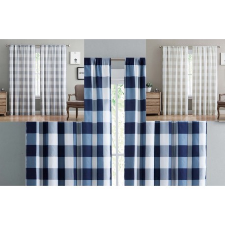 Truly Soft Everyday Buffalo Plaid Drape Pairs In Serveral Designe