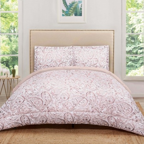 Truly Soft Watercolor Paisley Blush Comforter Sets